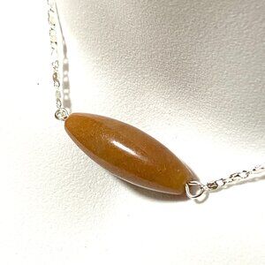 2/$20, Natural Orange Aventurine Necklace, Genuine Gemstone & Stainless Chain